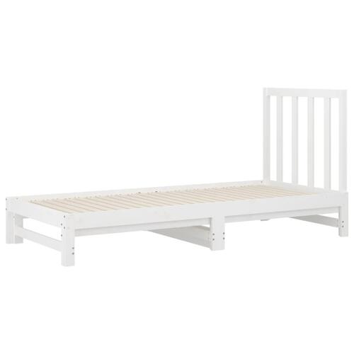 Daybed med udtræk 2x(90x190) cm massivt fyrretræ hvid