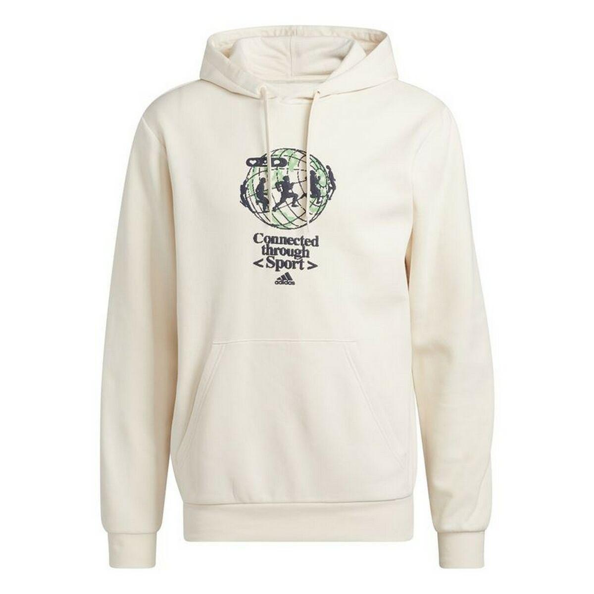 Hættetrøje til Mænd Adidas Connected Through Sport Beige M