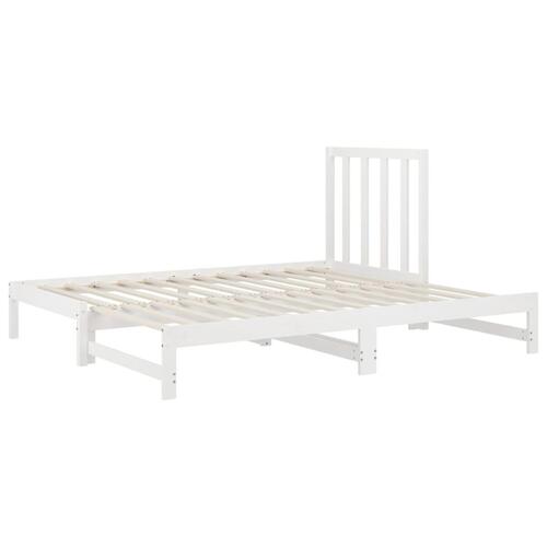 Daybed med udtræk 2x(90x190) cm massivt fyrretræ hvid