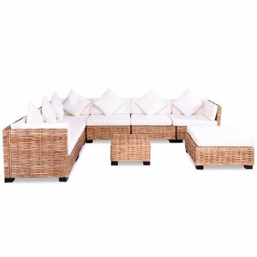 Sofasæt 27 dele naturlig rattan