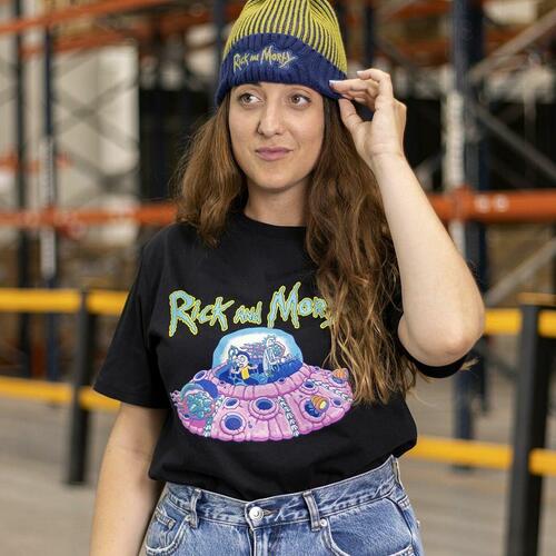 Unisex Kortærmet T-shirt Rick and Morty Sort XXL