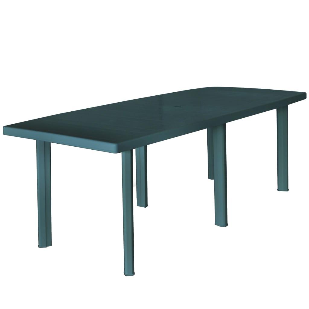 Havebord 210 x 96 x 72 cm plastik grøn