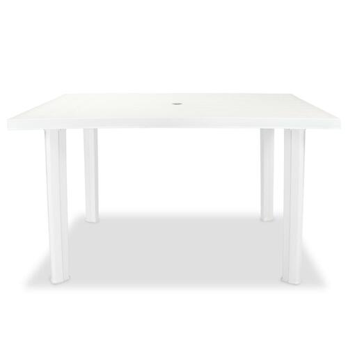 Havebord 126 x 76 x 72 cm plastik hvid