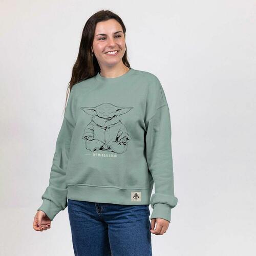 Sweaters uden Hætte til Kvinder The Mandalorian Grøn Lysegrøn XS