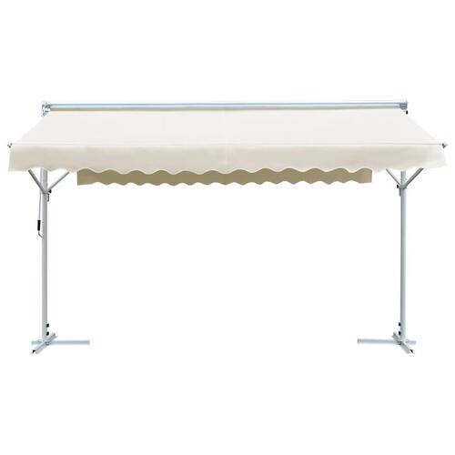 Fritstående markise 4 x 3 m cremefarvet