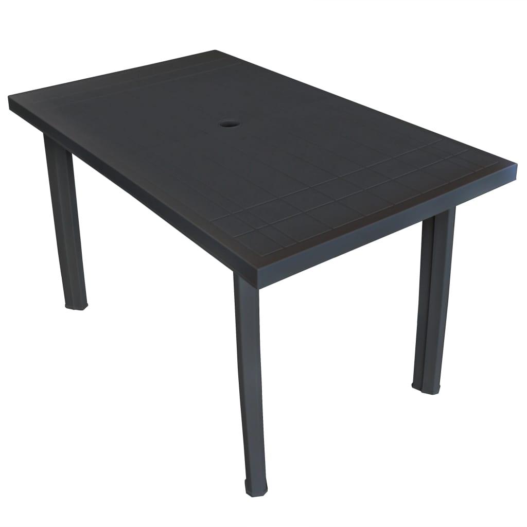 Havebord 126 x 76 x 72 cm plastik antracitgrå