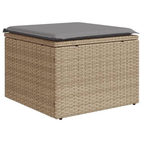 Havesofasæt 10 dele med hynder polyrattan beige