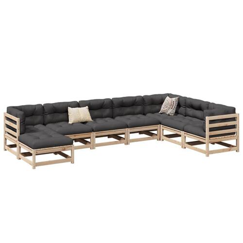 Sofasæt til haven 8 dele massivt fyrretræ