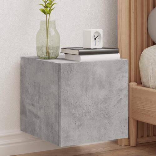 Væghængte tv-borde 2 stk. med LED-lys 30,5x35x30 cm betongrå