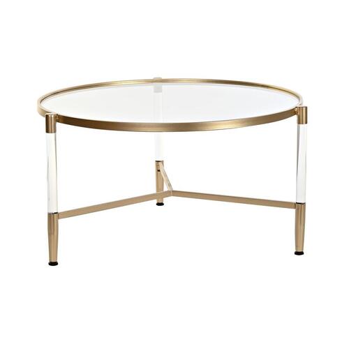 Sofabord Glamour Gennemsigtig Gylden Akryl Metal 87 x 87 x 50 cm