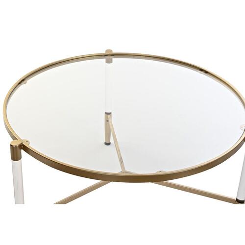 Sofabord Glamour Gennemsigtig Gylden Akryl Metal 87 x 87 x 50 cm