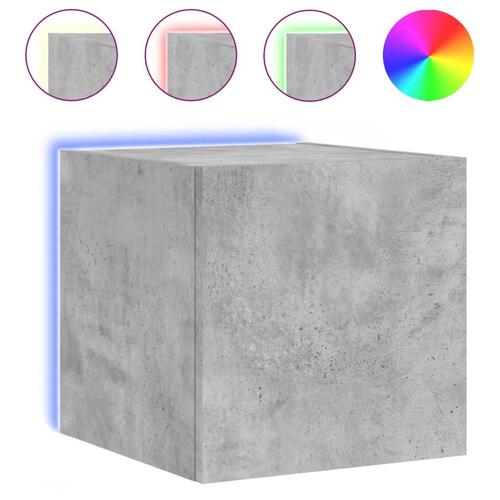 Væghængte tv-borde 2 stk. med LED-lys 30,5x35x30 cm betongrå