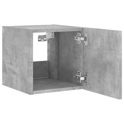 Væghængte tv-borde 2 stk. med LED-lys 30,5x35x30 cm betongrå