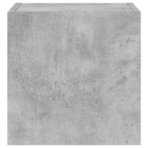 Væghængte tv-borde 2 stk. med LED-lys 30,5x35x30 cm betongrå