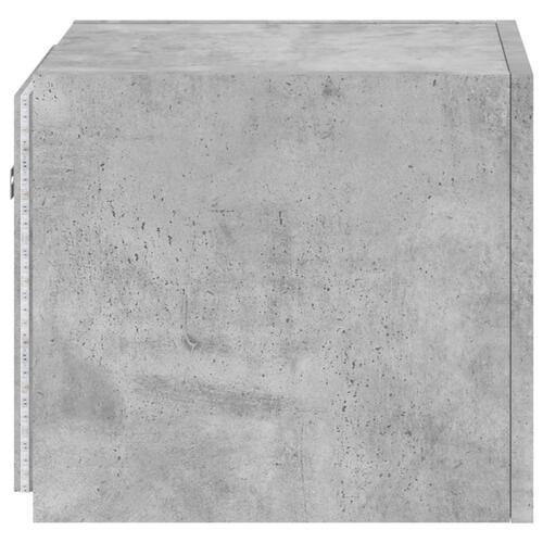 Væghængte tv-borde 2 stk. med LED-lys 30,5x35x30 cm betongrå