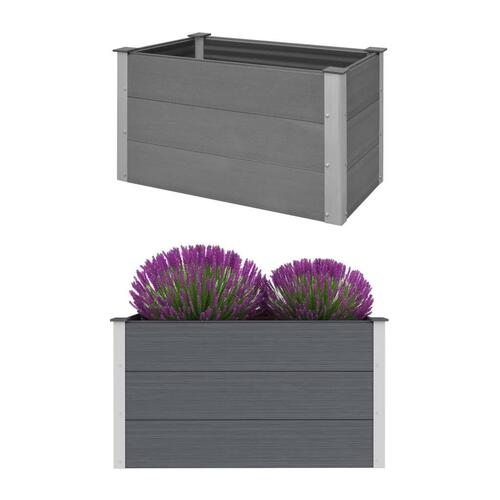 Forhøjet plantekasse 100x50x54 cm grå WPC
