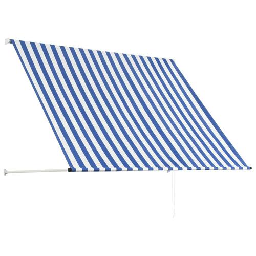 Foldemarkise 200x150 cm blå og hvid