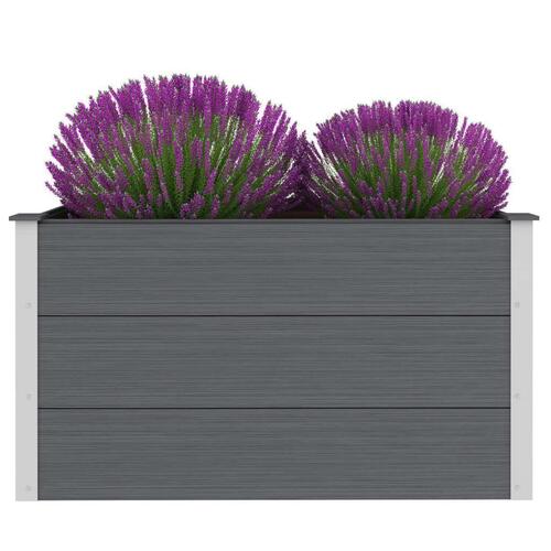 Forhøjet plantekasse 100x50x54 cm grå WPC