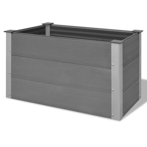 Forhøjet plantekasse 100x50x54 cm grå WPC