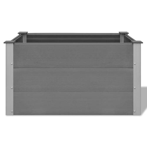 Forhøjet plantekasse 100x50x54 cm grå WPC