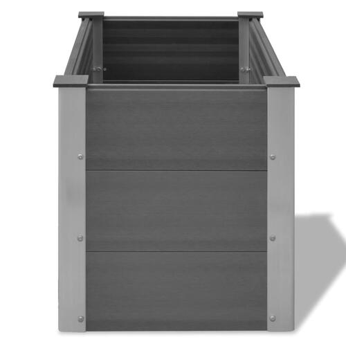 Forhøjet plantekasse 100x50x54 cm grå WPC