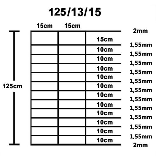 Havehegn 50x1,25 m galvaniseret stål sølvfarvet