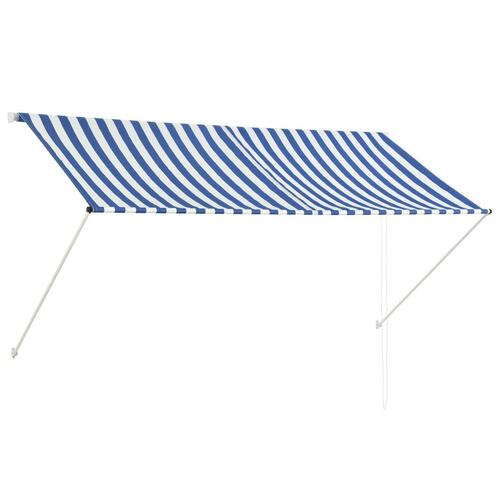 Foldemarkise 250x150 cm blå og hvid