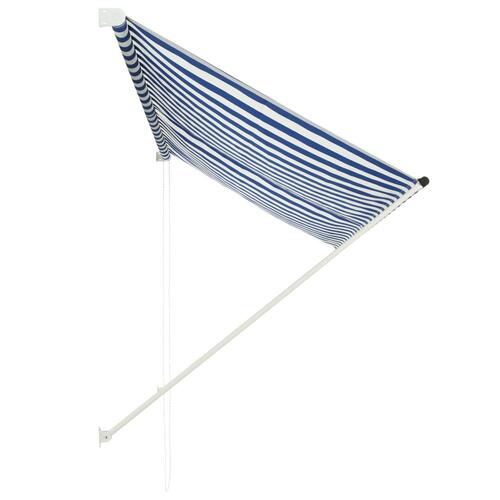 Foldemarkise 250x150 cm blå og hvid