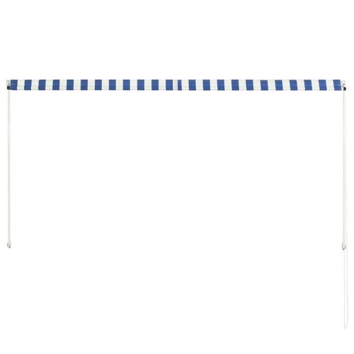 Foldemarkise 250x150 cm blå og hvid