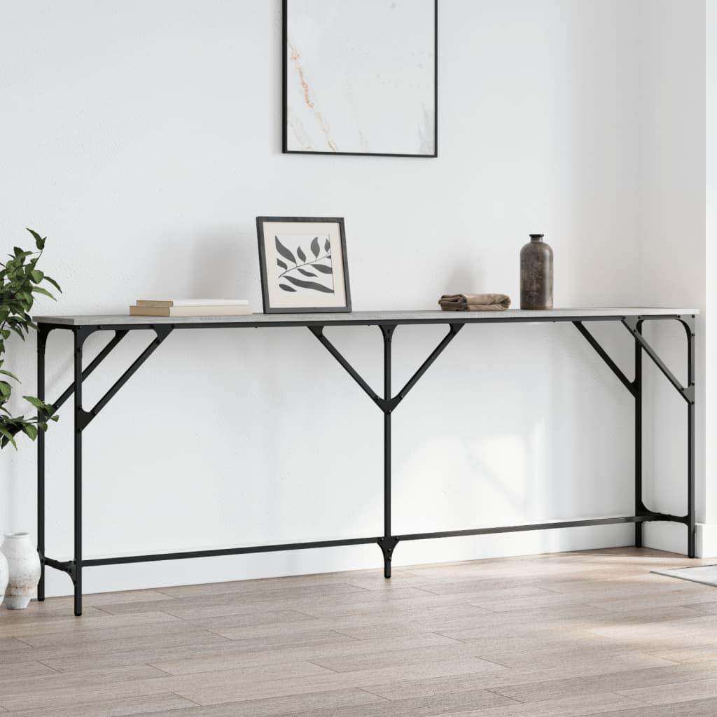 Konsolbord 200x29x75 cm konstrueret træ grå sonoma-eg