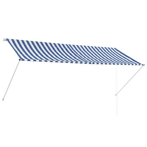 Foldemarkise 300x150 cm blå og hvid