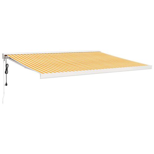 Foldemarkise 4,5x3 m stof og aluminium gul og hvid