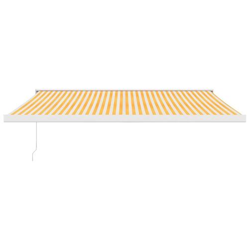 Foldemarkise 4,5x3 m stof og aluminium gul og hvid