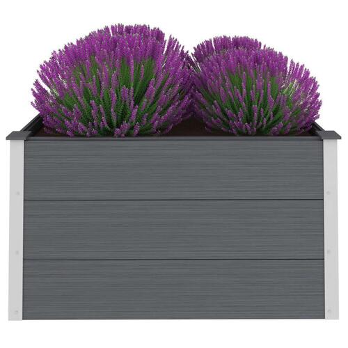 Forhøjet plantekasse 100x100x54 cm grå WPC