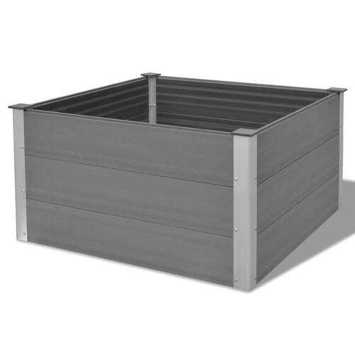 Forhøjet plantekasse 100x100x54 cm grå WPC