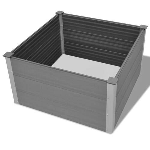 Forhøjet plantekasse 100x100x54 cm grå WPC