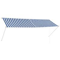 Foldemarkise 350 x 150 cm blå og hvid