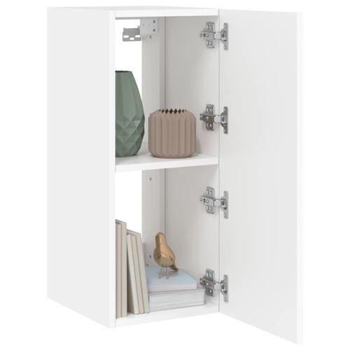 Væghængte tv-borde 2 stk. med LED-lys 30,5x35x70 cm hvid