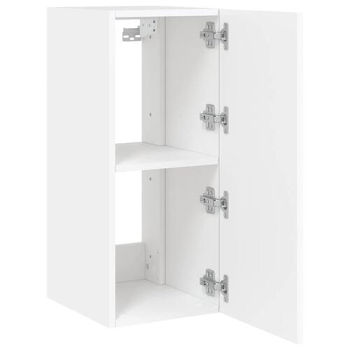 Væghængte tv-borde 2 stk. med LED-lys 30,5x35x70 cm hvid