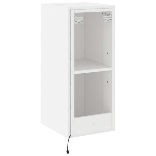 Væghængte tv-borde 2 stk. med LED-lys 30,5x35x70 cm hvid