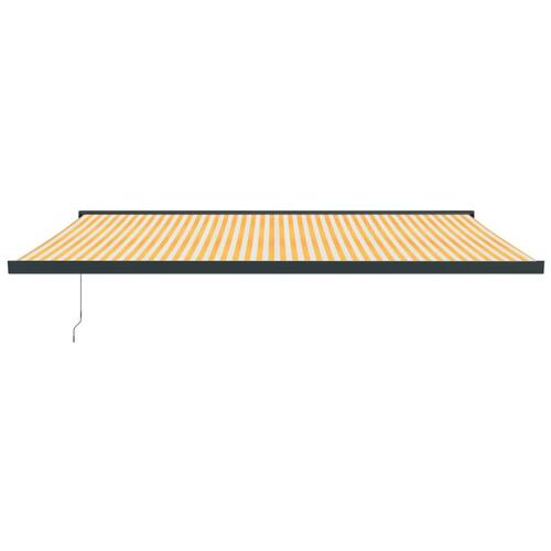 Foldemarkise 5x3 m stof og aluminium gul og hvid