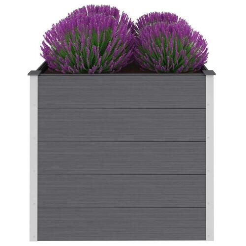Forhøjet plantekasse 100x100x91 cm grå WPC