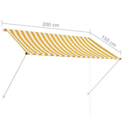 Foldemarkise 200x150 cm gul og hvid