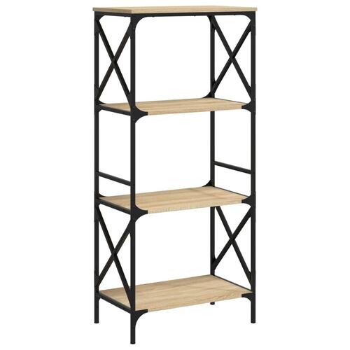 Bogreol 6 hylder 59x35x132 cm konstrueret træ sonoma-eg