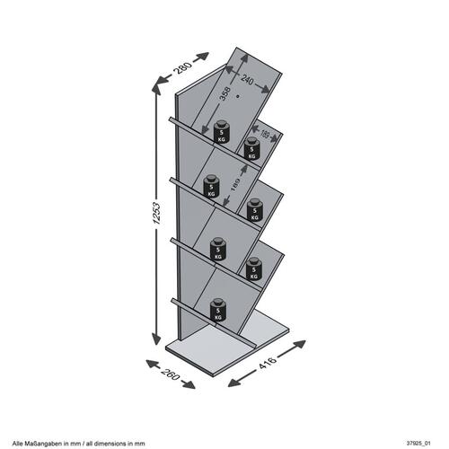 FMD stående geometrisk bogreol hvid