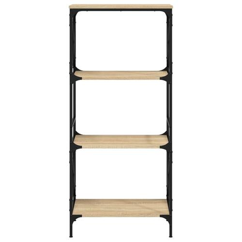 Bogreol 6 hylder 59x35x132 cm konstrueret træ sonoma-eg