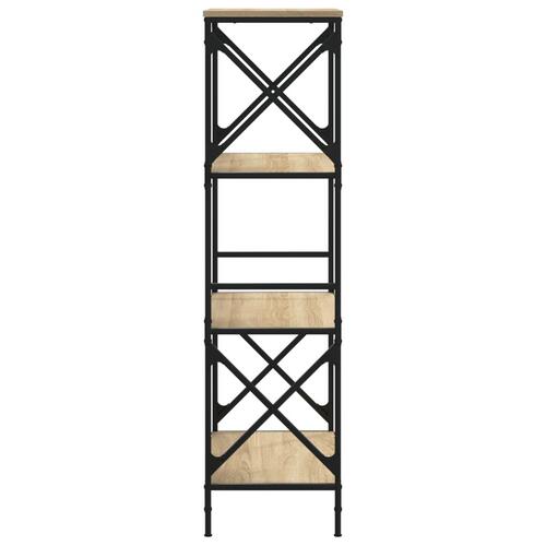 Bogreol 6 hylder 59x35x132 cm konstrueret træ sonoma-eg