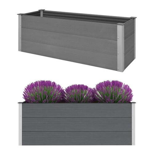 Forhøjet plantekasse 150x50x54 cm grå WPC