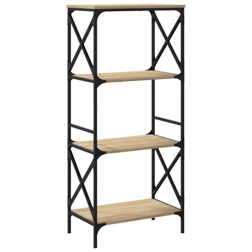 Bogreol 6 hylder 59x35x132 cm konstrueret træ sonoma-eg