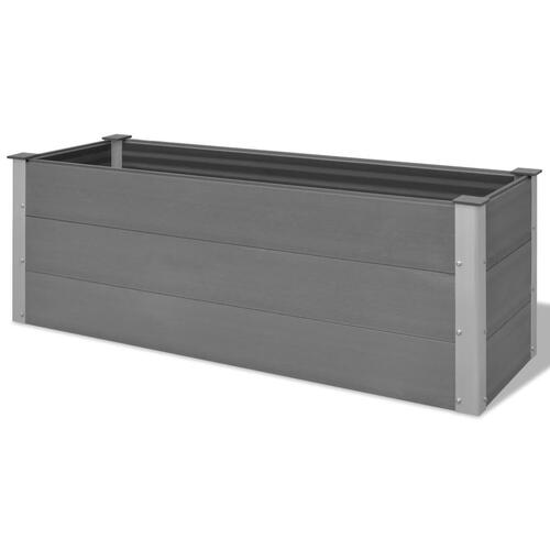 Forhøjet plantekasse 150x50x54 cm grå WPC